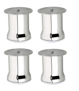 WSK Unique Design Premium Hardware Glossy Finish Stainless Steel Heavy Model Round Sofa Leg 50 MM / 3 Inch 4 Pcs SL1111H3-004