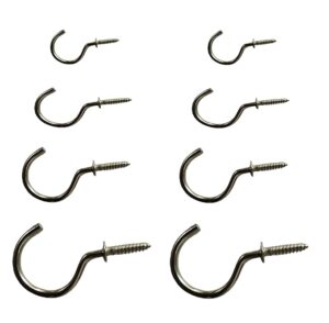 Q1 Beads 70 Pcs Steel Ceiling Cup J Hooks kit, 4 Sizes Screw-in Hanging Hook Hanger (1/2 inch, 1 inch,1.5 inch,2 inch)