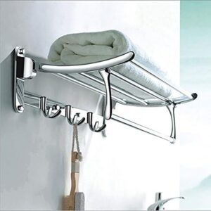 FORTUNE Platinum Stainless Steel Folding Towel Rack for Bathroom/Towel Stand/Hanger/Bathroom Accessories 1.5 feet Long with Chrome Finish for Bathroom(18 Inch)